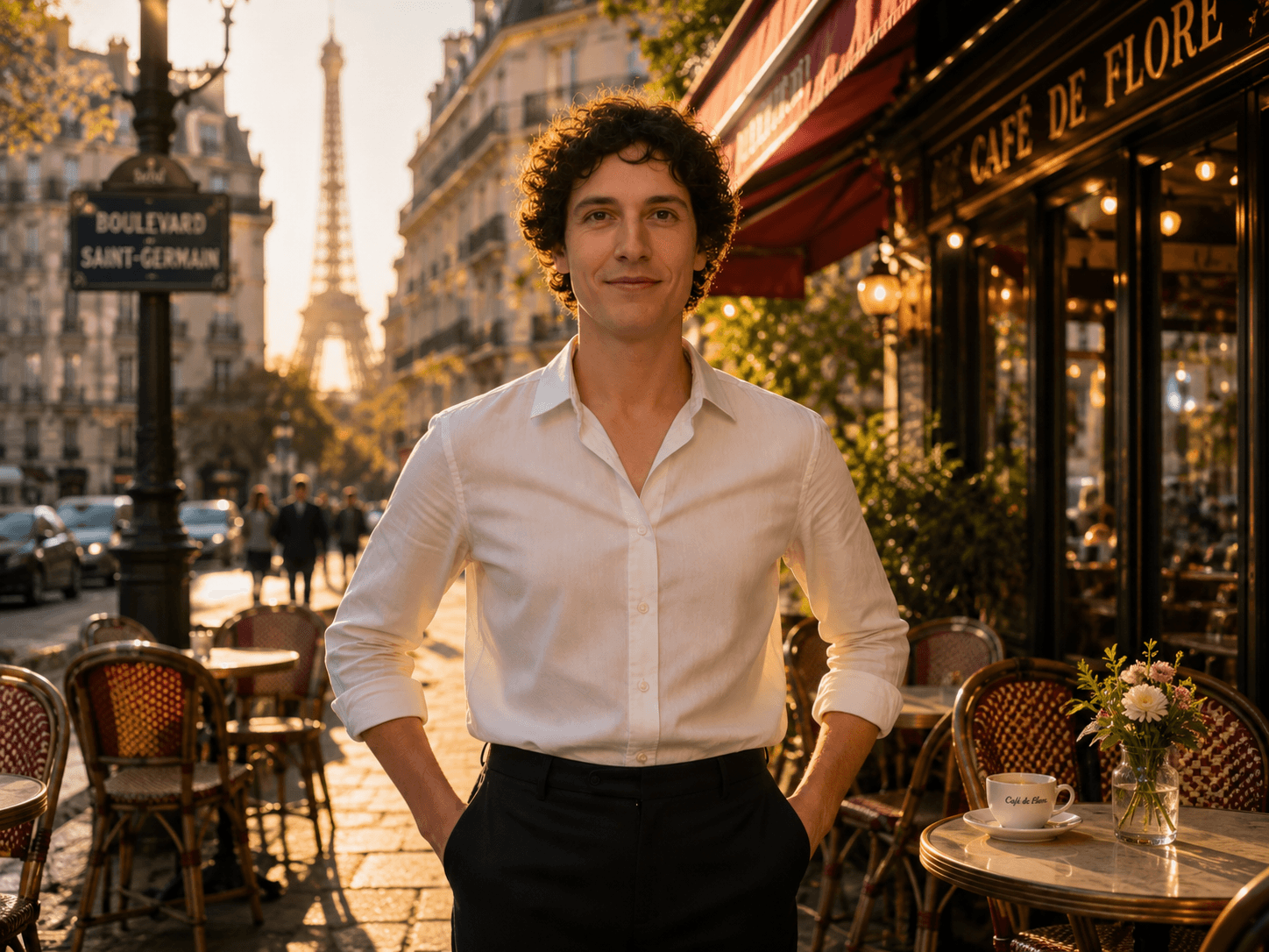 Grok Image 2.0 Paris café portrait edit