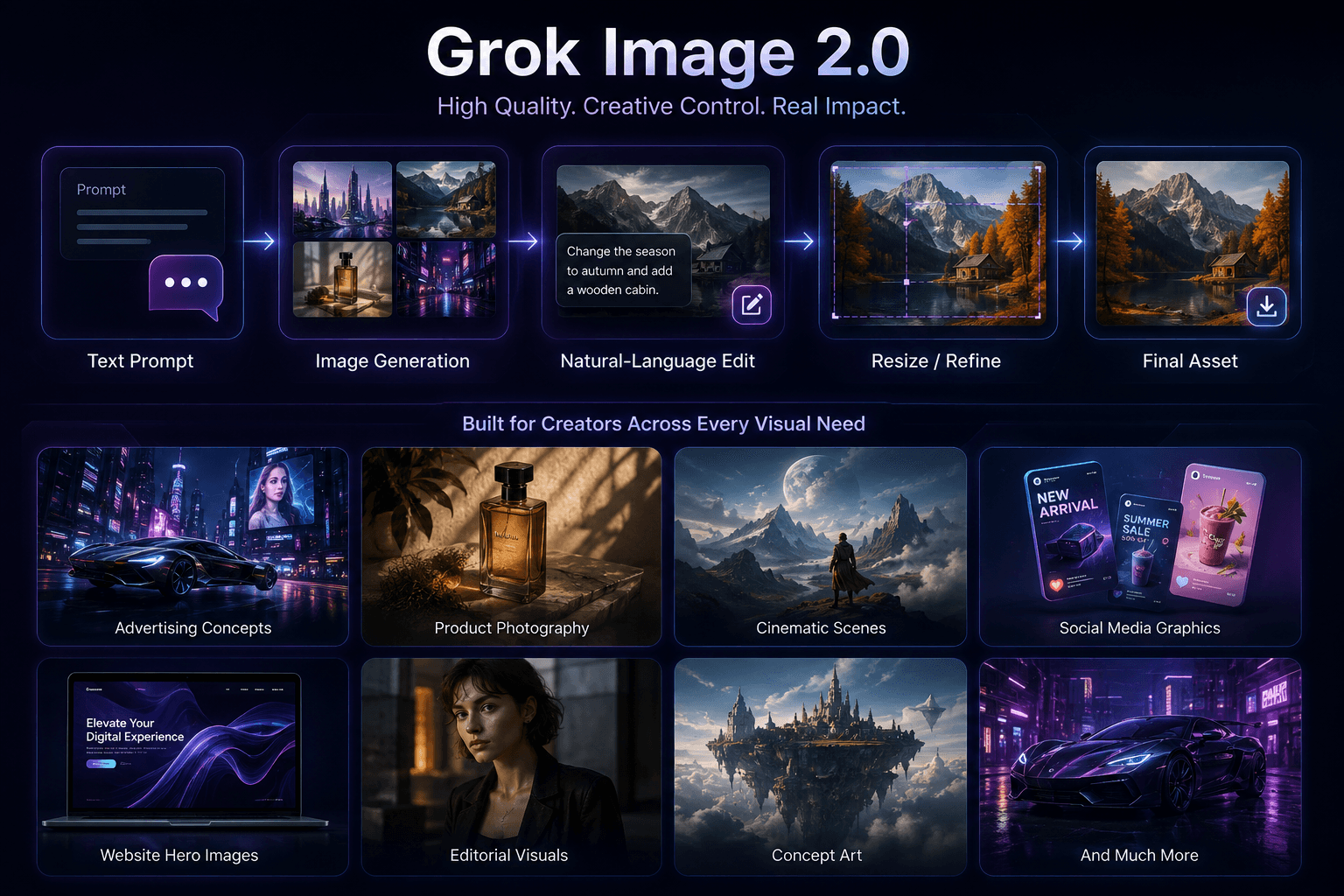 Grok Image 2.0 features and creative output overview
