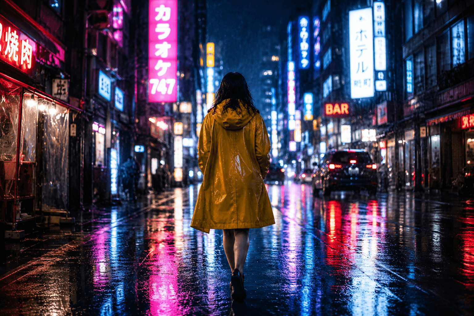 Grok Image 2.0 rainy Tokyo street output